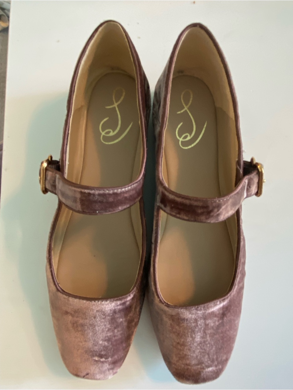 Sam Edelman Velvet Mary Jane Flats-Rosey Taupe